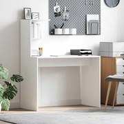 vidaXL Γραφείο με ράφι Λευκό 102 x 50 x 124 εκ. Επεξεργασμένο ξύλο