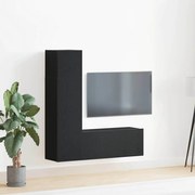 vidaXL Σετ επίπλου τηλεόρασης 3 pcs Μαύρη δρυς 130.5 x 30 x 140 εκ