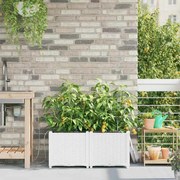 vidaXL Ζαρντινιέρες κήπου Λευκό 80 x 40 x 37.5 cm Ατσάλι