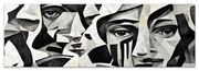 Πίνακας σε καμβά &quot;Abstract Marble Faces&quot; Megapap ψηφιακής εκτύπωσης 150x50x3εκ.