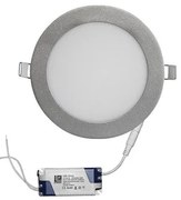 Φωτιστικό PL Χωνευτό 12W SMD Slim Ασημί 3000Κ 21-0121600 Lumen-21-0121600-Ασημί 21-0121600
