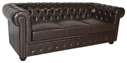 ΚΑΝΑΠΕΣ 3ΘΕΣΙΟΣ T.CHESTERFIELD HM3009.01 ΤΕΧΝΟΔΕΡΜΑ ΣΚΟΥΡΟ ΚΑΦΕ 208x90x73Υ εκ. (1 Τεμμάχια)