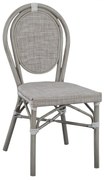 Καρέκλα KASON C5109 Αλουμινίου Bamboo Look Πατίνα Γκρί με Textline 45x57x88 εκ. 45x57x88 εκ.