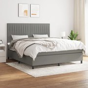 vidaXL Κρεβάτι Boxspring με Στρώμα Σκούρο Γκρι 180x200 εκ Υφασμάτιν