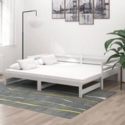 Καναπές Κρεβάτι Λευκός 2 x (90 x 200) εκ. από Μασίφ Ξύλο Πεύκου 806951
