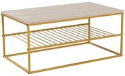 Τραπέζι Σαλονιού Asude 854KLN4751 95x55x42cm Travertine Beige-Gold