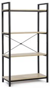 Μεταλλική Ραφιέρα με 4 Ξύλινα Ράφια 60 x 30 x 130 cm Memphis Idomya 30080262  30080262