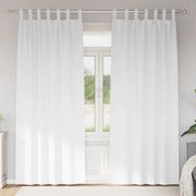 vidaXL Κουρτίνες με κουρτίνες 2 pcs Καθαρό Λευκό Πολυεστέρας