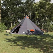 vidaXL Οικογενειακή Σκηνή Tipi Γκρι και Πορτοκαλί 12 Άτομα Αδιάβροχη