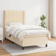 ΚΡΕΒΑΤΙ BOXSPRING ΜΕ ΣΤΡΩΜΑ ΚΡΕΜ 90X200 ΕΚ.ΥΦΑΣΜΑΤΙΝΟ 3128098