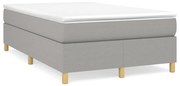 vidaXL Κρεβάτι Boxspring με Στρώμα Ανοιχτό Γκρι 120x190 εκ. Υφασμάτινο