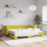 Καναπές Κρεβάτι Συρόμενος Κίτρινος 90 x 200 εκ. Βελούδινος 3197776