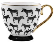 SAFARI B ΚΟΥΠΑ NEW BONE CHINA ΛΕΥΚΟ ΜΑΥΡΟ ΧΡΥΣΟ D11xH9cm - 028845