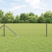 vidaXL Euro Fence με 7 Στερέωση Στερεώματος 0.8x10 μ Γαλβανισμένο Μέταλλο Γκρι