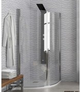 Καμπίνα Ντουζιέρας Ημικυκλική Ανοιγόμενη S89090200S Chrome-Satin Karag 90x90x200cm Αλουμίνιο,Γυαλί
