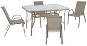 Τραπεζαρία Σετ Ριο 5Τμχ Ε250,80 120x70x71/:55x74x91 Cappuccino-Beige 4 Θέσεων
