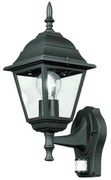 Φωτιστικό Τοίχου - Απλίκα Up Roma LANT-ROMA/AP1A-S 8031435921235 Black 1xE27 60W Με Αισθητήρα 19,5x3