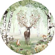 Amazing Antlers Summer Ταπετσαρια Τοιχου Ανοιχτο Πρασινο Στρογγυλη 80cm