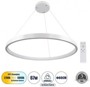 Κρεμαστό Φωτιστικό Οροφής LED CCT 67W 7689 lm NEMESIS Globostar 61162 Λευκό