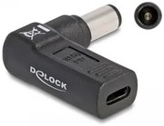 DELOCK αντάπτορας τροφοδοσίας 60008, USB-C σε Dell 7.4x5mm, 90°, μαύρος