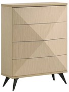 WOODWELL CRONOS Συρταριέρα με 4 Συρτάρια, Απόχρωση Φυσικό 80x49x105cm Ε7339,4