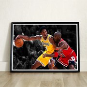 Ξύλινο Κάδρο Kobe VS Jordan 30X40cm SNK35