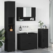 vidaXL Σετ Επίπλων Μπάνιου με συρτάρι 4 pcs Μαύρο 30 x 35 x 192 εκ.