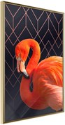 Αφίσα - Orange Flamingo - 40x60 - Χρυσό - Χωρίς πασπαρτού