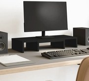 vidaXL Βάση Οθόνης Ρυθμιζόμενο Μαύρο 60x24x10,5 εκ. από Επεξ. Ξύλο