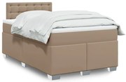 vidaXL Κρεβάτι Boxspring με Στρώμα Καπουτσίνο 120x190εκ.από Συνθ.Δέρμα