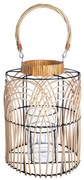 ΦΑΝΑΡΙ ARTELIBRE ΦΥΣΙΚΟ/ΜΑΥΡΟ RATTAN/ΜΕΤΑΛΛΟ 33CM