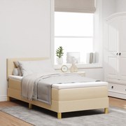 vidaXL Κρεβάτι Box Spring με Στρώμα Κρεμ 80x200 εκ.