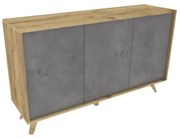 Ερμάριο Sixties 150, 150x42x87, Χρώμα Whiskey με Μαραθί, Μελαμίνη