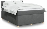 Κρεβάτι Boxspring με Στρώμα Σκούρο Γκρι 160x200 εκ Υφασμάτινο