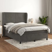 ΚΡΕΒΑΤΙ BOXSPRING ΜΕ ΣΤΡΩΜΑ ΣΚΟΥΡΟ ΓΚΡΙ 140X190 ΕΚ. ΒΕΛΟΥΔΙΝΟ 3129088