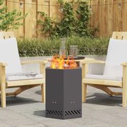 vidaXL Φωτιά Μαύρο 38 x 38 x 51 cm Κρύα έλαση από χάλυβα