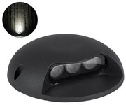 Επίτοιχο Σποτ Φωτιστικό Τοίχου LED 3W IP65 Φυσικό 4500K Μαύρο STEP-LUNA 90617 Globostar-90617-Μαύρο 90617