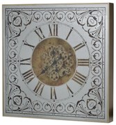 Artekko Clock Ρολόι Τοίχου με Καθρέφτη MDF Γυαλί Χρυσό Ασημί (82x10x82)cm