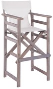 Σκαμπό Μπαρ Σκηνοθέτη ΛΗΜΝΟΣ C10560.60 Γκρί Εμποτισμού με Εκρού Textline 58x55,5x117 cm 58x55.5x117 εκ.