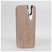 Βάζο Κεραμικό καφέ &amp; Ασημί 19.5x9.5x43cm 752-20052 Estheti 752-20052 Ασημί