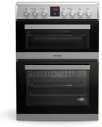 Hyundai HCV22-70L60N-DUAL/X Κουζίνα με 2 φούρνους (61L + 37L), κεραμικές εστίες και οθόνη αφής προγραμματισμού, Π60εκ., Inox, A