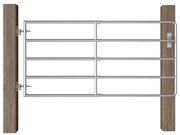 vidaXL Πόρτα Αγροκτήματος με 5 Μπάρες Ασημί (95-170)x90 εκ. Ατσάλινη