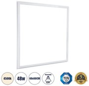 Χωνευτό LED Panel 60x60 Linear Frameless Super Slim Φυσικό Λευκό 60369 Globostar 60369