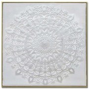 Πίνακας Καμβάς Mandala 016282 62x5x62cm White-Gold Τετράγωνοι Ξύλο,Καμβάς