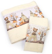 Βρεφικές Πετσέτες (Σετ 2τμχ) Dimcol Forest Animals 336 Ecru