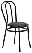 Καρέκλα "WIEN" από μέταλλο/τεχνόδερμα σε μαύρο χρώμα 39x85