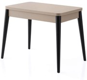 Τραπέζι Επεκτεινόμενο Dolunay 974NMB2208 100/120x60x75cm Light Mocha-Black Μοριοσανίδα, Μέταλλο