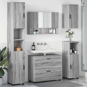 vidaXL Σετ Επίπλων Μπάνιου με ράφι 5 pcs Γκρι sonoma 30 x 35 x 192 εκ.