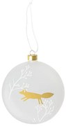 Χριστουγεννιάτικο Στολίδι Frosted Bauble Fox LBTRD0092374 10cm White-Gold Raeder