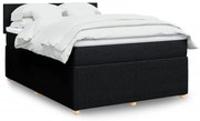 vidaXL Κρεβάτι Boxspring με Στρώμα Μαύρο 160x200 εκ. Υφασμάτινο